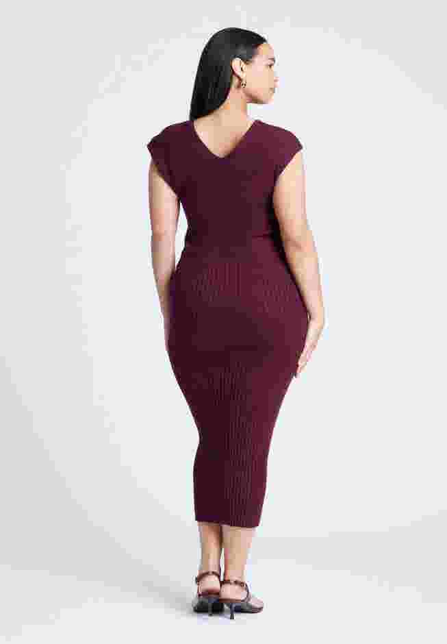Cross Front Rib Midi Sweater Dress image number 1