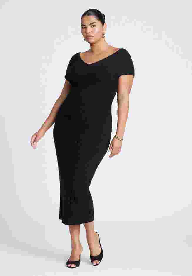 Cross Front Rib Midi Sweater Dress image number 0