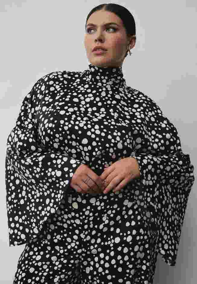 Tie Neck Cape Blouse image number 0