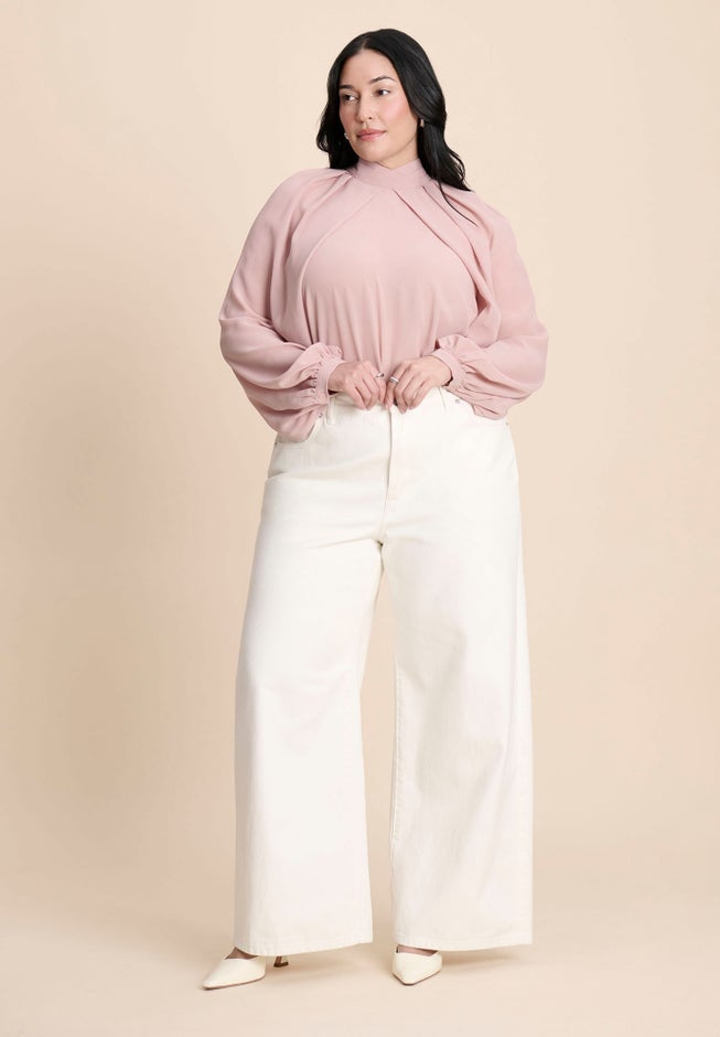 Draped Sleeve Chiffon Top image number 4