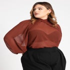 Draped Sleeve Chiffon Top image number null