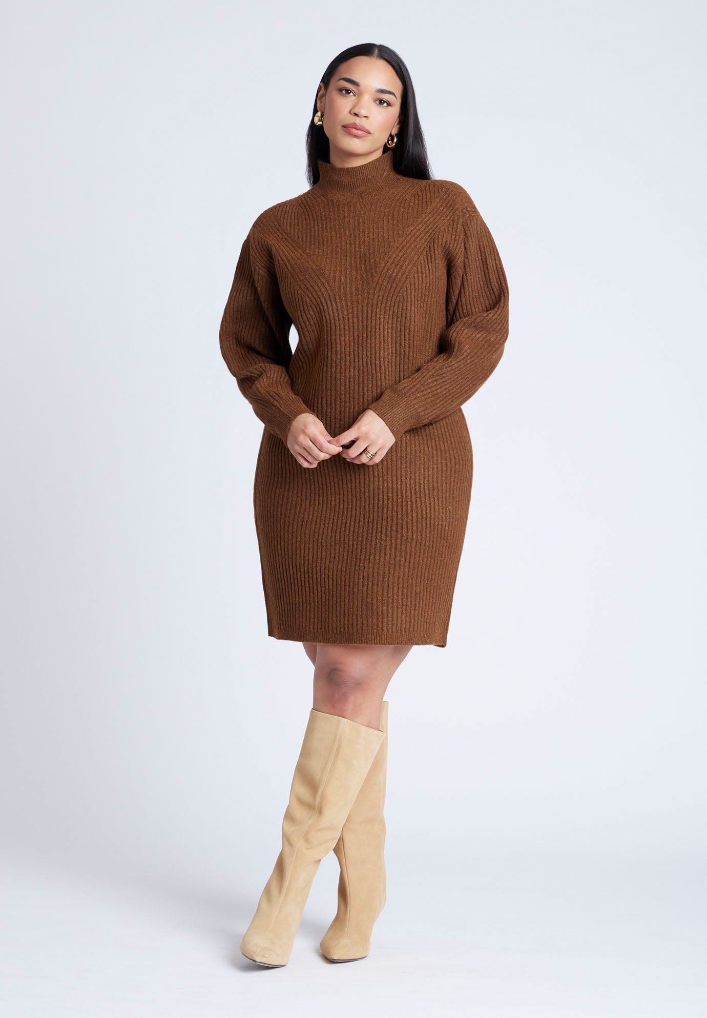 Turtleneck Mini Sweater Dress image number 0