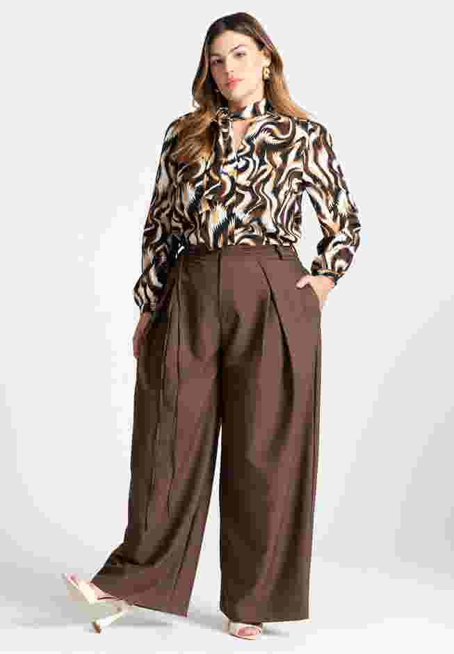 Printed Tie Neck Blouse image number 2