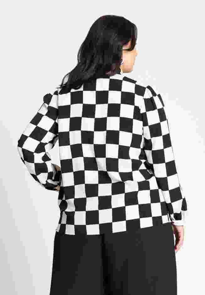 Printed Tie Neck Blouse image number 1