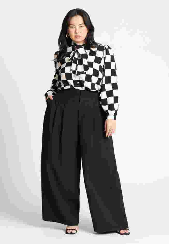 Printed Tie Neck Blouse image number 3