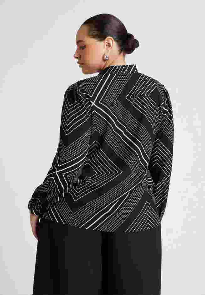 Printed Tie Neck Blouse image number 2