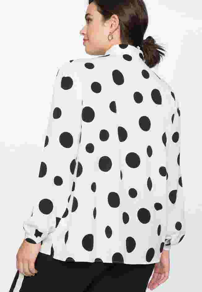 Printed Tie Neck Blouse image number 1
