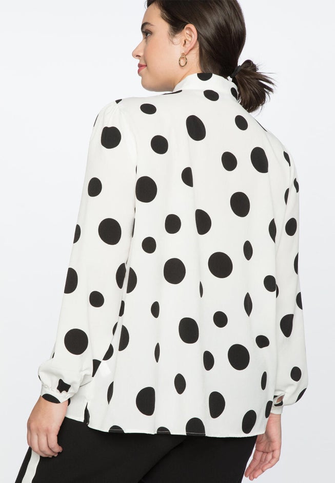 Printed Tie Neck Blouse image number 1