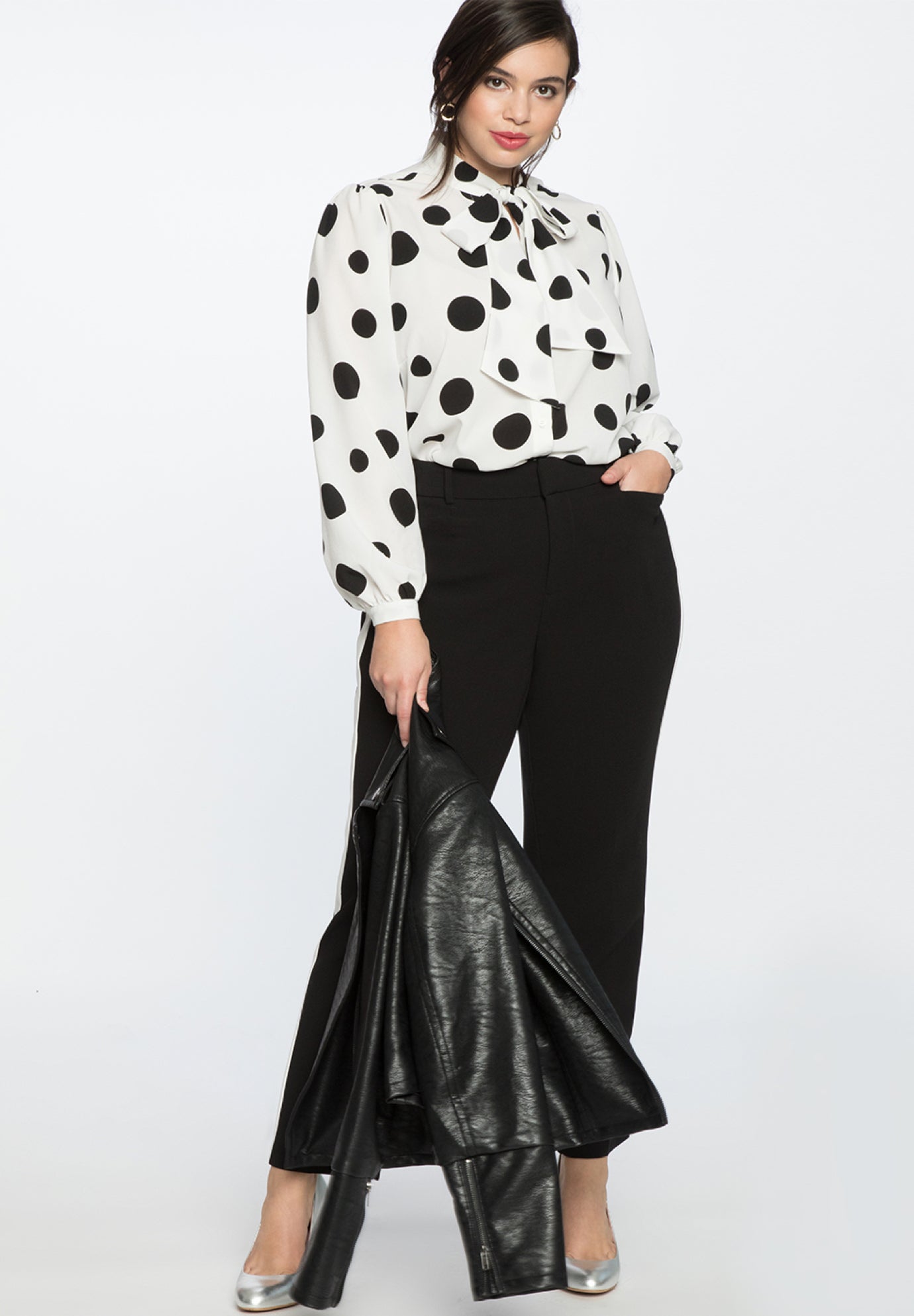 Printed Tie Neck Blouse image number 2