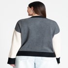 Colorblocked Boxy Cardigan image number null