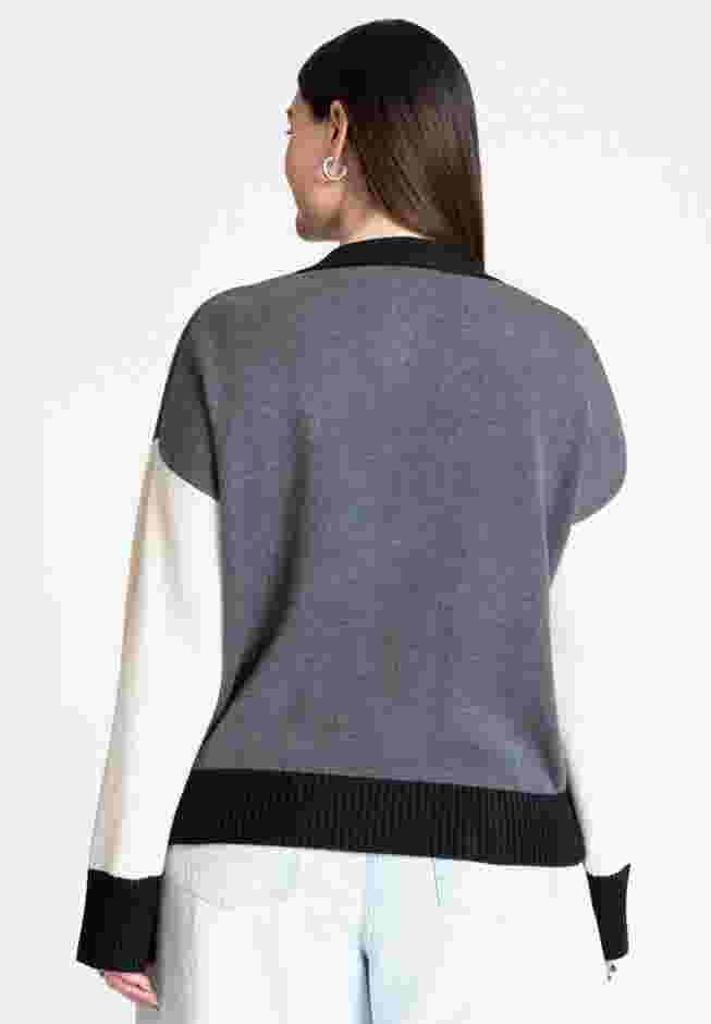 Colorblocked Boxy Cardigan image number 1