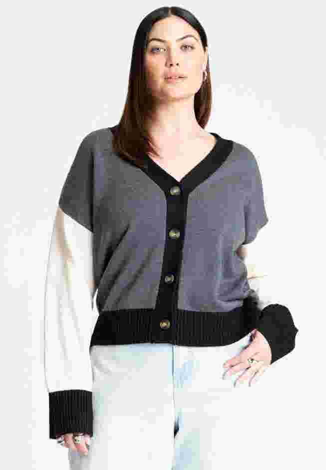 Colorblocked Boxy Cardigan image number 0
