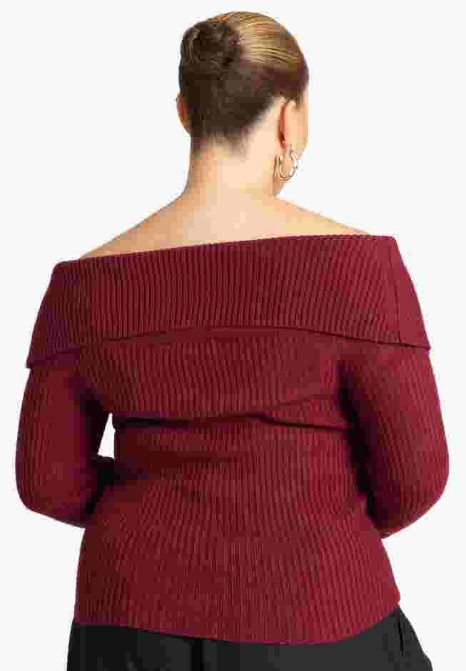 Ribbed Off The Shoulder Sweater image number 1