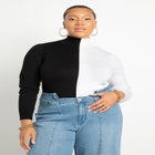 Vertical Colorblocked Turtleneck image number null