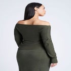 Wrap Front Cropped Sweater image number null