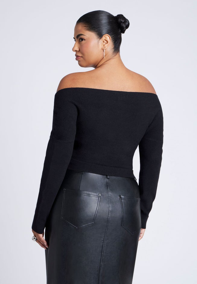 Wrap Front Cropped Sweater image number 1