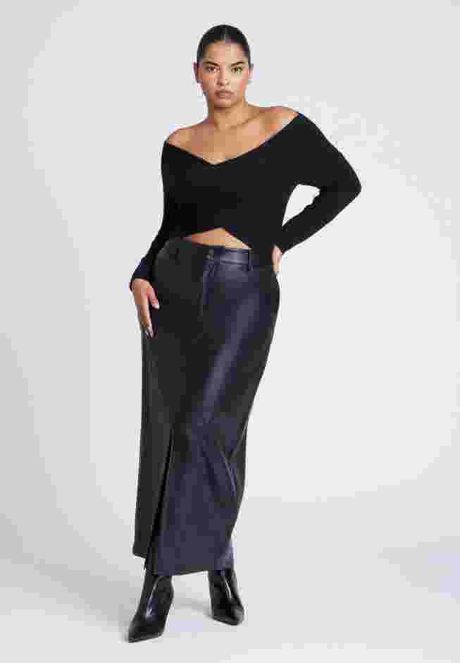 Wrap Front Cropped Sweater image number 3