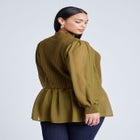 Twofer Sweater With Chiffon image number null