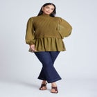 Twofer Sweater With Chiffon image number null