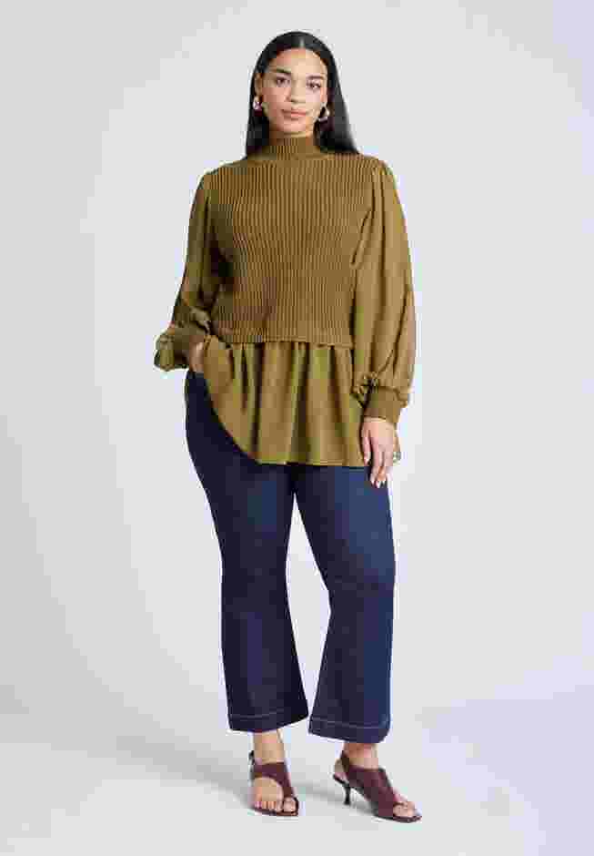 Twofer Sweater With Chiffon image number 3
