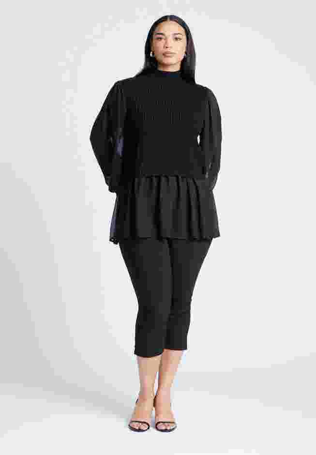 Twofer Sweater With Chiffon image number 2