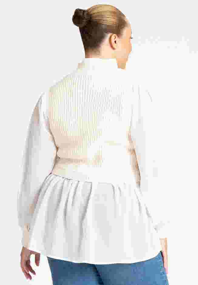 Twofer Sweater With Chiffon image number 2