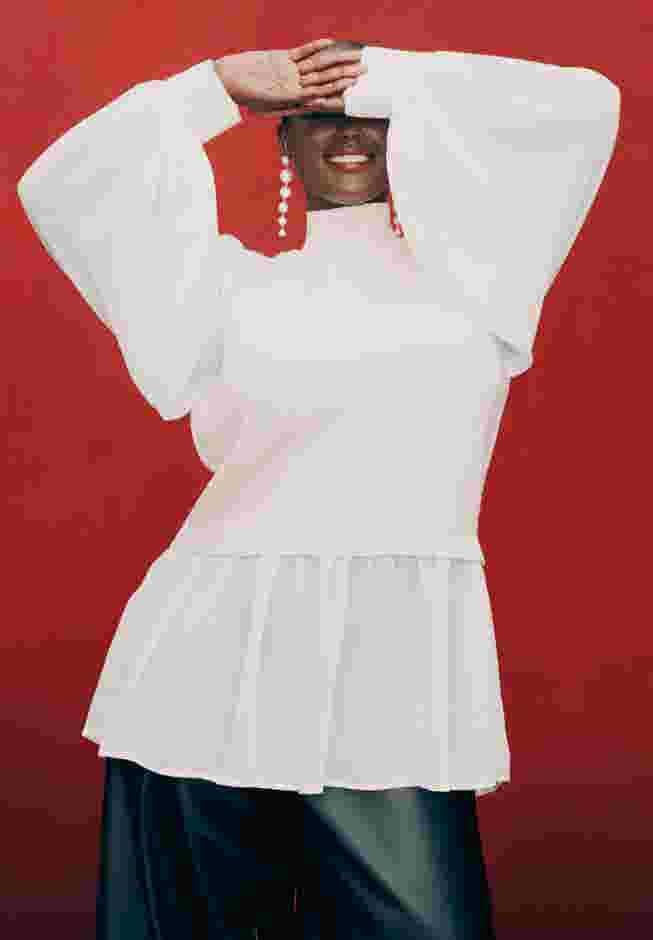 Twofer Sweater With Chiffon image number 0