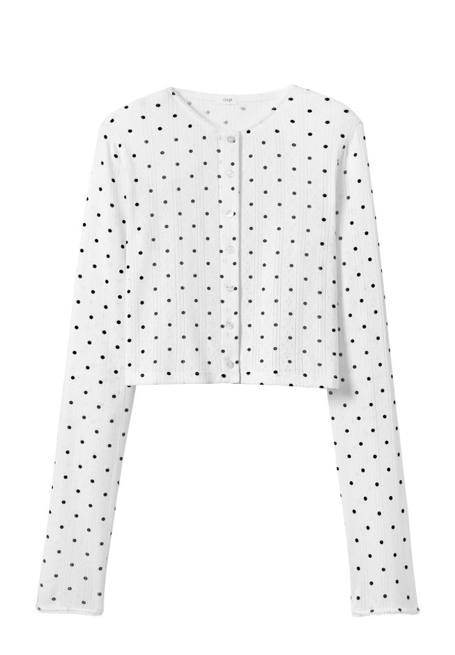 The Cropped Cardigan- Pointelle image number 1