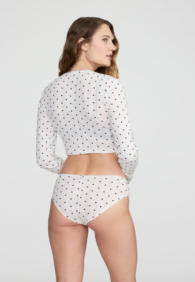 The Cropped Cardigan- Pointelle image number 3