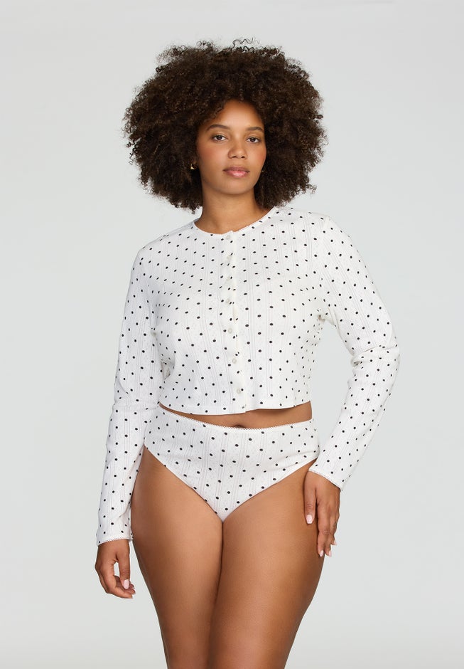 The Cropped Cardigan- Pointelle image number 6