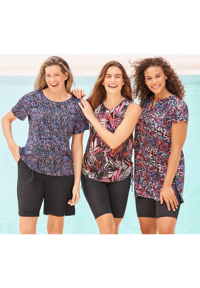Longer Length Short-Sleeve Swim Tunic image number 3