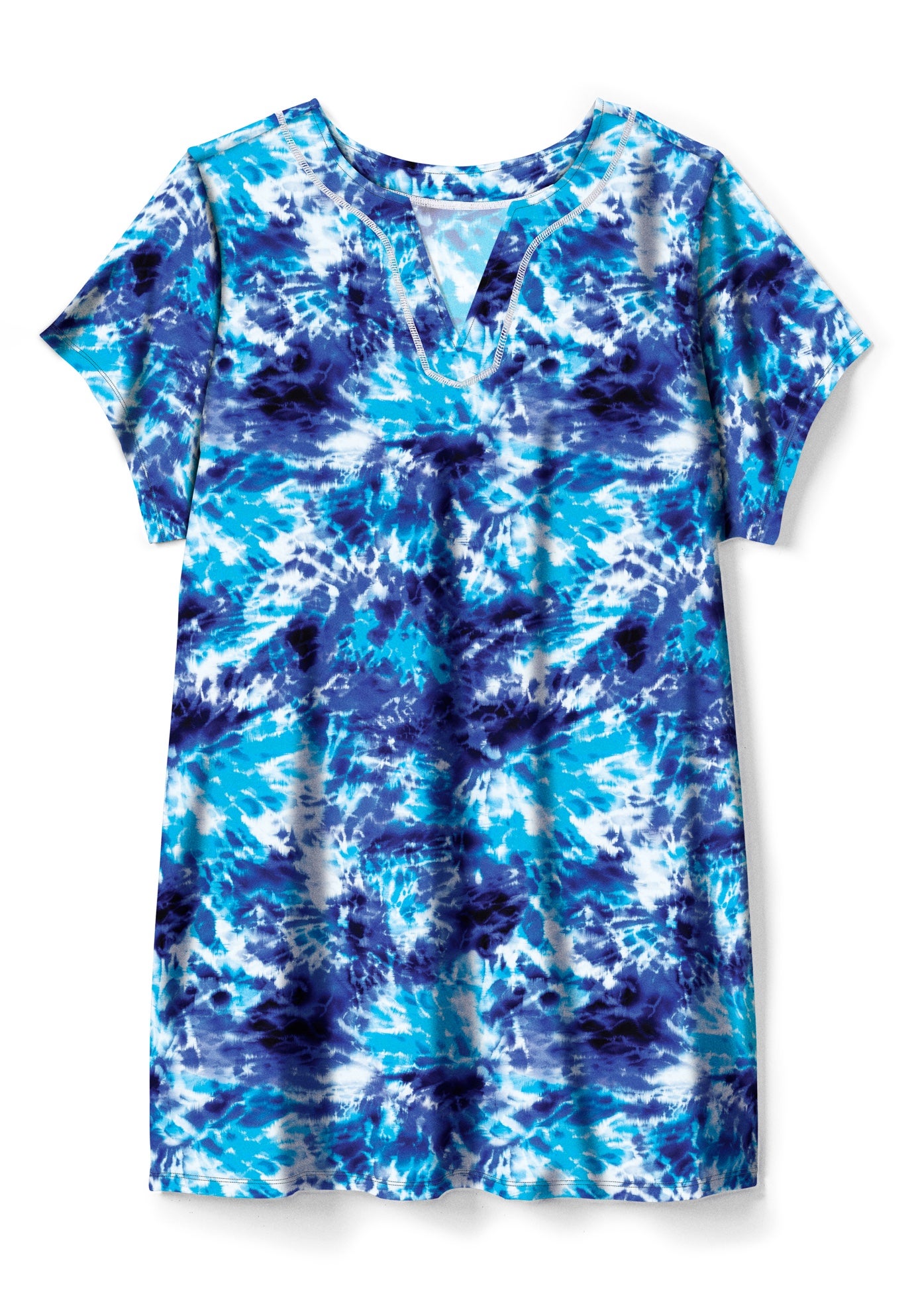 Longer Length Short-Sleeve Swim Tunic image number 1