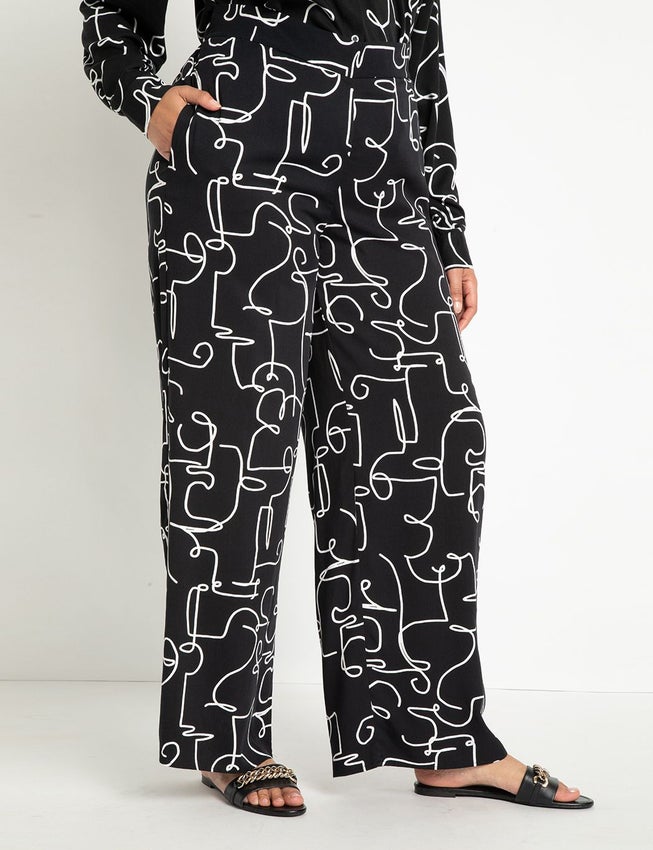Printed Wide Leg Pant image number null