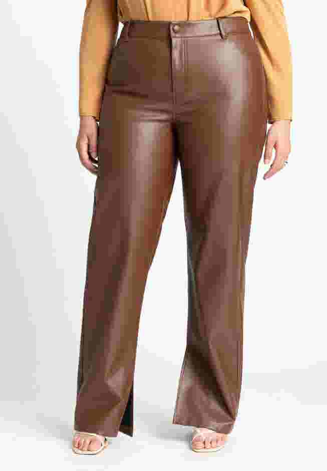 Slit Hem Faux Leather Pant image number 1