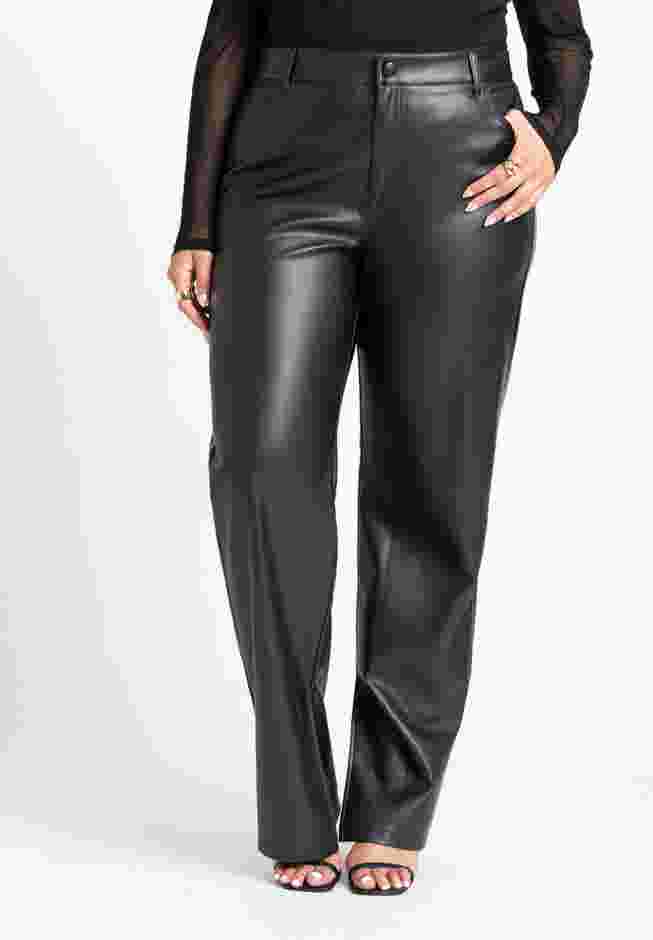 Slit Hem Faux Leather Pant image number 1