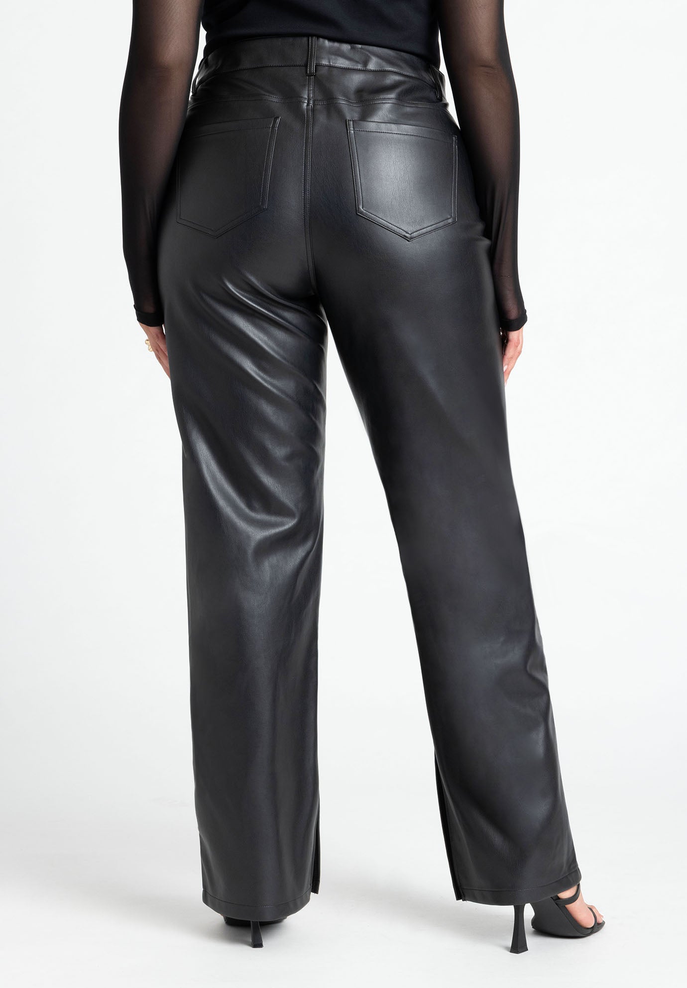 Slit Hem Faux Leather Pant image number 2