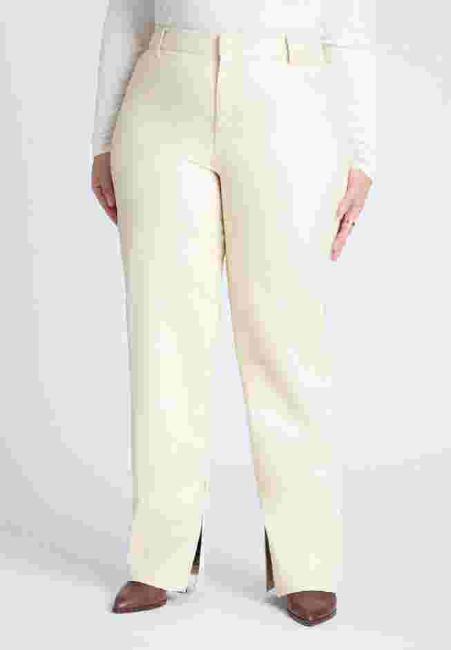 Slit Hem Faux Leather Pant image number 1