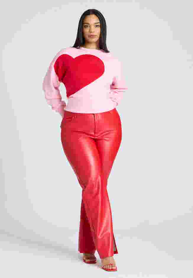 Slit Hem Faux Leather Pant image number 1