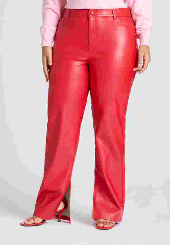 Slit Hem Faux Leather Pant image number 2