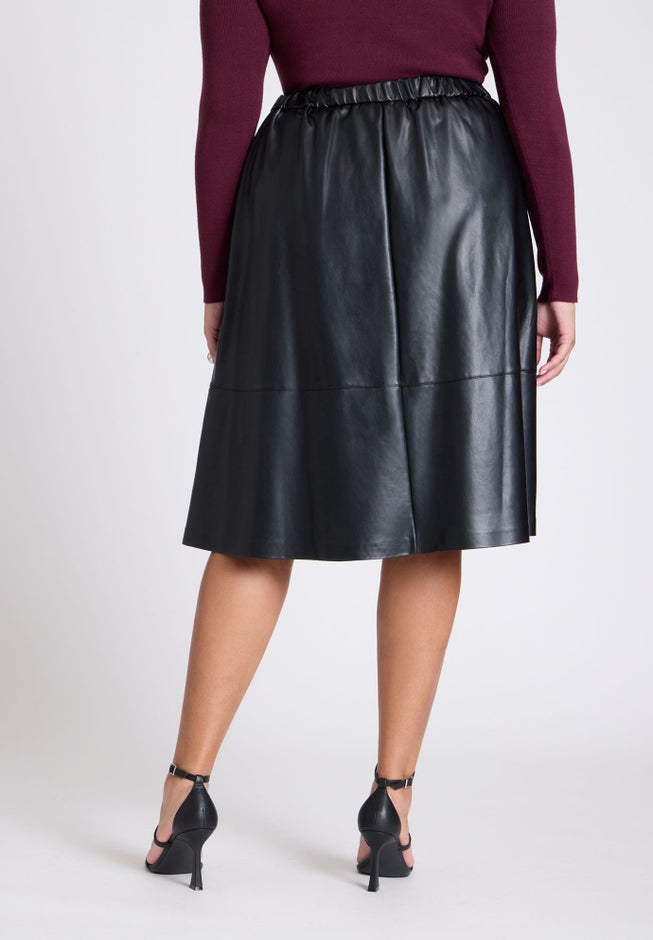 Faux Leather Full Midi Skirt image number 2