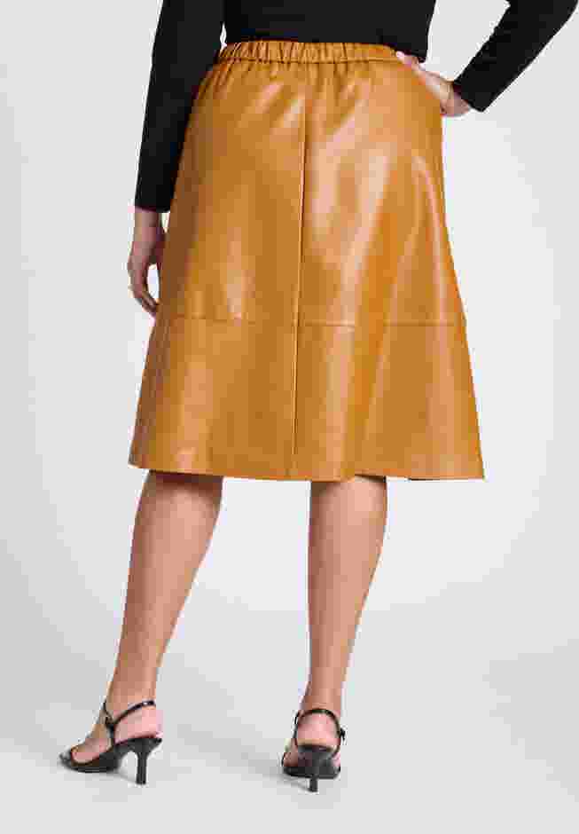 Faux Leather Full Midi Skirt image number 2