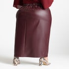 Faux Leather Column Skirt With Slit image number null