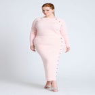 Maxi Sweater Skirt With Button Down Placket image number null