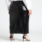 Sequin Shimmer Maxi Skirt With Slit image number null