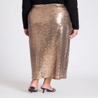 Sequin Shimmer Maxi Skirt With Slit image number null