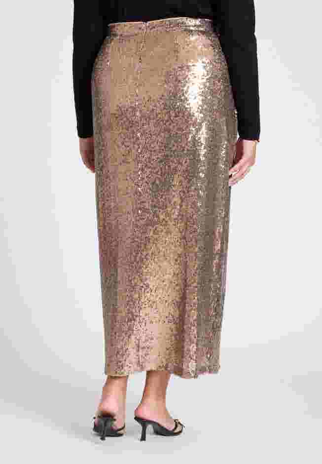 Sequin Shimmer Maxi Skirt With Slit image number 2