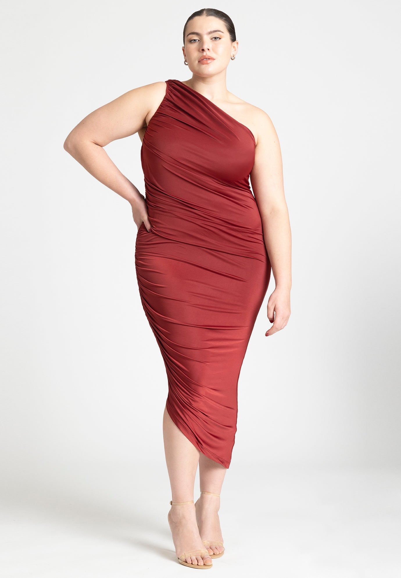 Ruched One Shoulder Dress image number 0