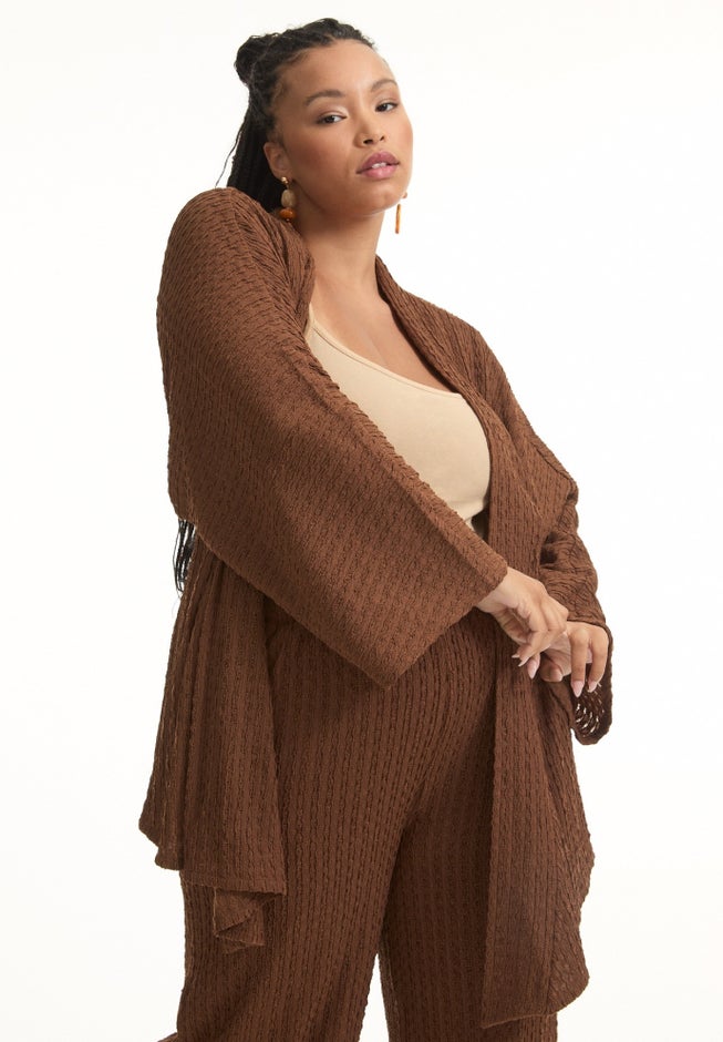 Tie Waist Knitted Kimono image number 2