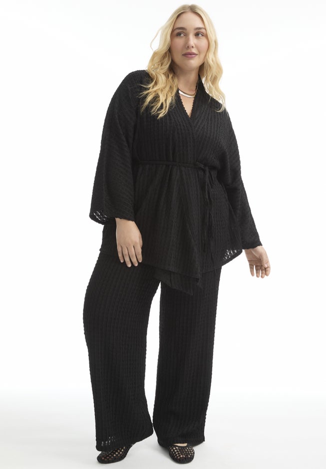 Tie Waist Knitted Kimono image number 0