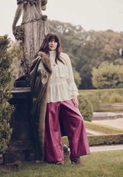 Cuffed Faux Leather Pants